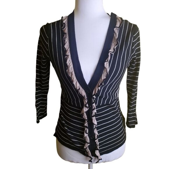 Cabi The Flirt Striped Cardigan Size XS - Picture 1 of 7